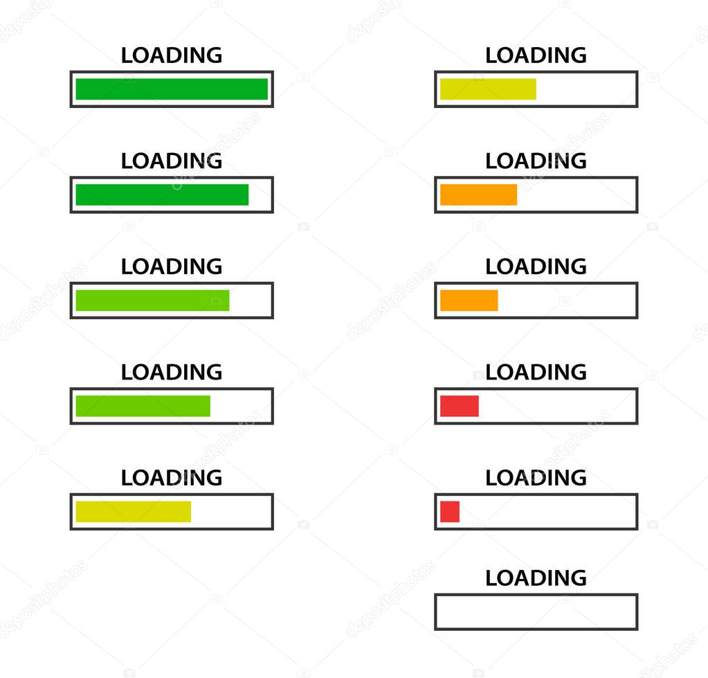 Battery charge indicator icons in vector modern graphics set .