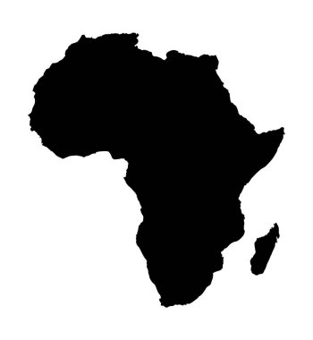 İzole üzerinde beyaz arka plan harita Afrika. Dünya harita vektör çizim .