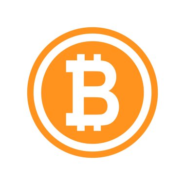 Bitcoin vektör simge, sembol daire dijital tasarım. App Internet web .