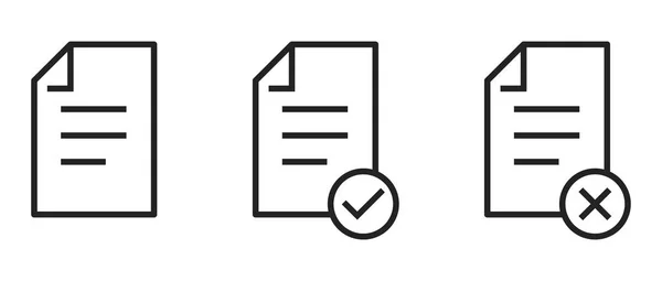 Symbol Des Genehmigten Stornierten Kostenlosen Dokuments Checkliste Datei Dokument Papierkram — Stockvektor