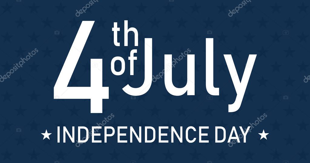 Happy 4th of July USA Independence Day greeting card with  american national flag .