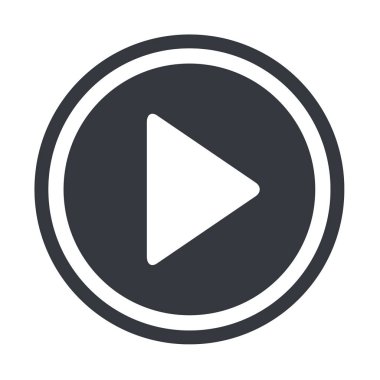 Video düğme simgesi oynamak, beyaz arka plan üzerinde izole işareti vektör .