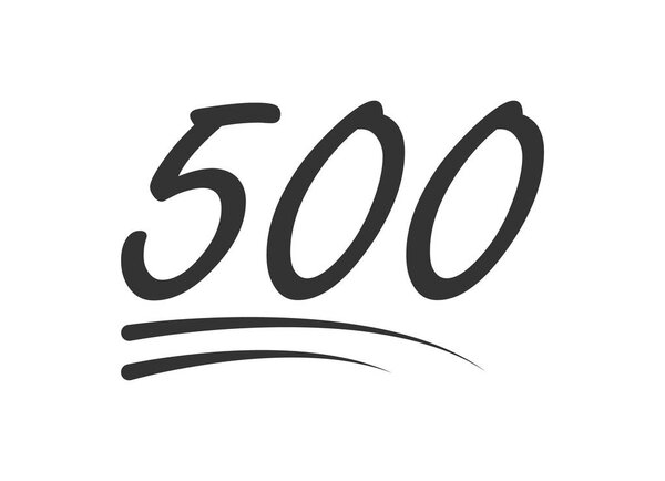 500 - сто значок вектора чисел. Символ выделен на белом фоне
 .