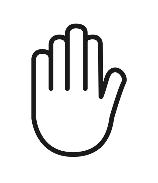 Περίγραμμα Εικονίδιο Ανθρώπινες Αισθήσεις Αφή Χέρι Διάνυσμα Σύμβολο Απομονώνονται Φόντο — Διανυσματικό Αρχείο