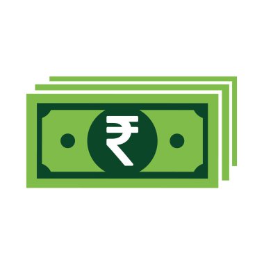 Indian rupee icon symbol isolated on white background. Vector money illustration . clipart