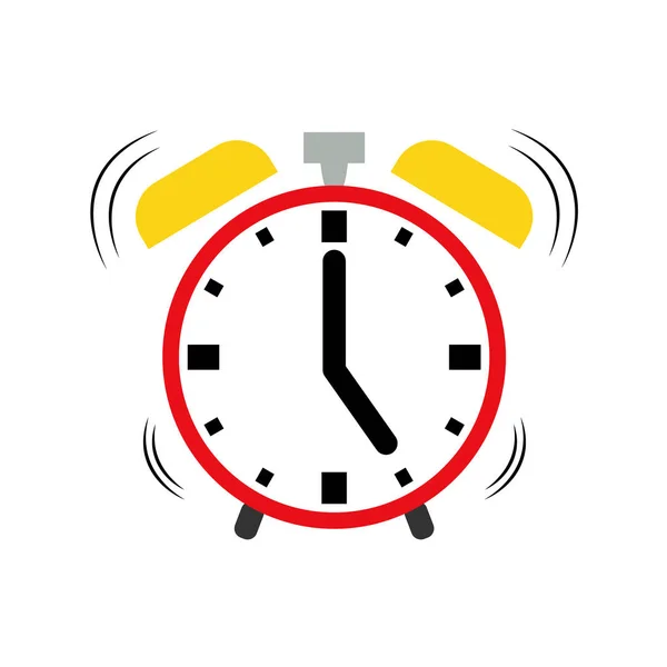 Modern Alarm Clock Vector Icon Isolated White Background — Stock Vector