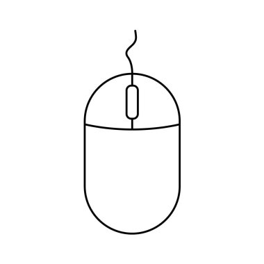 Düz pc fare simgesi beyaz arka plan üzerinde izole. PC alet vektör