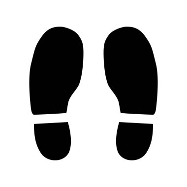 Modern tasarım ayakkabılar ayak adım simgesi beyaz arka plan üzerinde