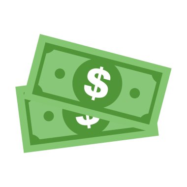 Modern dolar işareti vektör. Beyaz arka plan üzerinde izole kağıt para sembol
