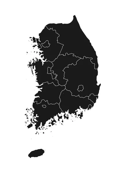 Карта Корея республики, Южная Корея изолированы на белом фоне — стоковый вектор