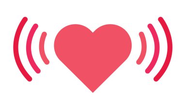 Beyaz arka plan üzerinde izole kalp hızı simgesi. Tasarım vektör şekil