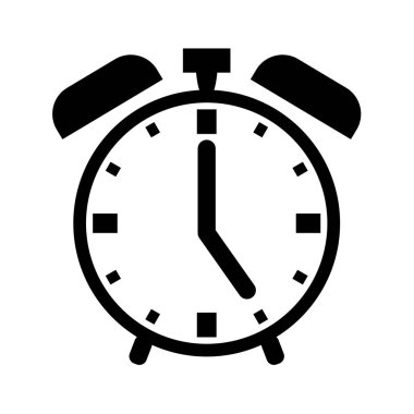 Beyaz arka plan üzerinde izole Modern çalar saat vektör simgesi