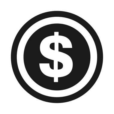 Modern dolar işareti vektör. Beyaz arka plan üzerinde izole para sembol