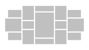 Duygudurum kurulu kolaj sunu. Vektör şablon mozaik arka plan mockup deseni