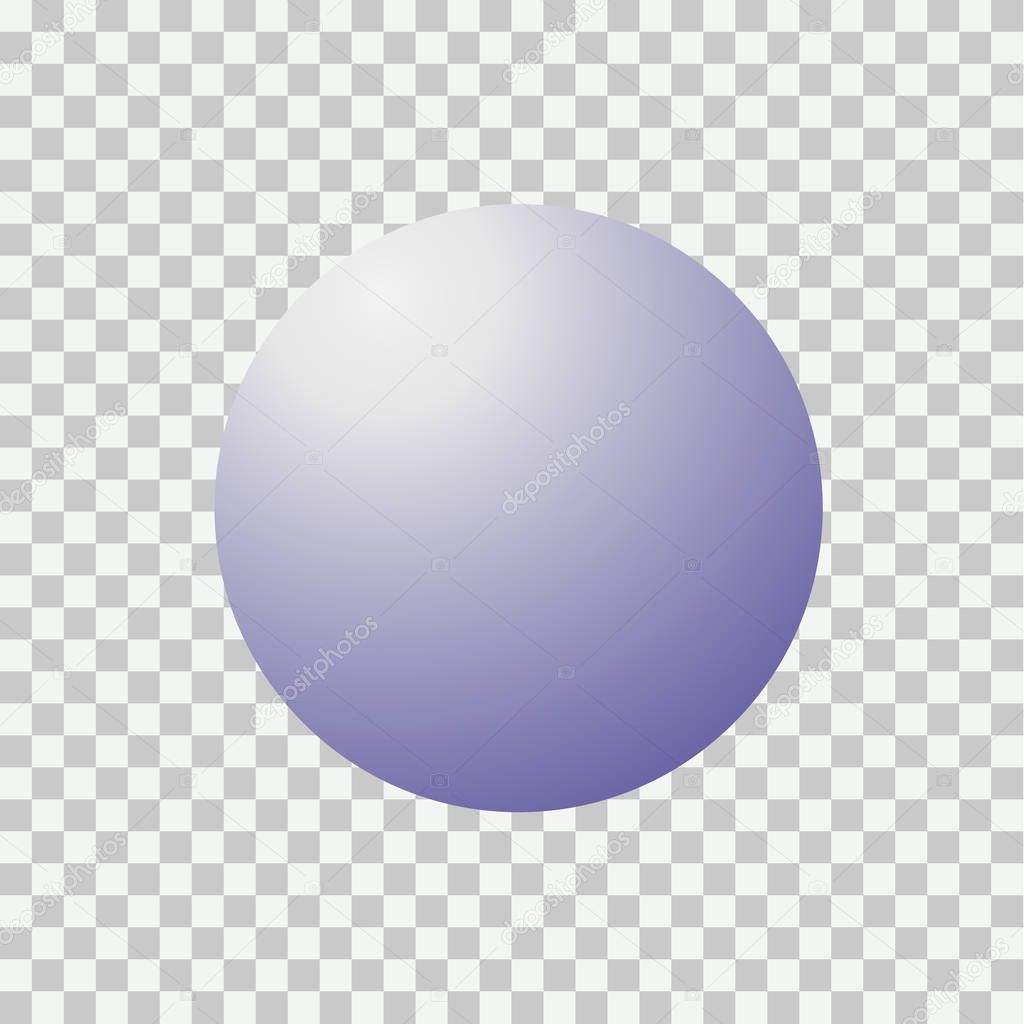 Blank round sphere ball of blue. Modern abstract vector sign