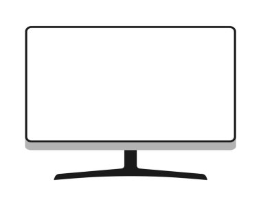 İnce monitör izole boş beyaz ekran ile vektör çerçeve