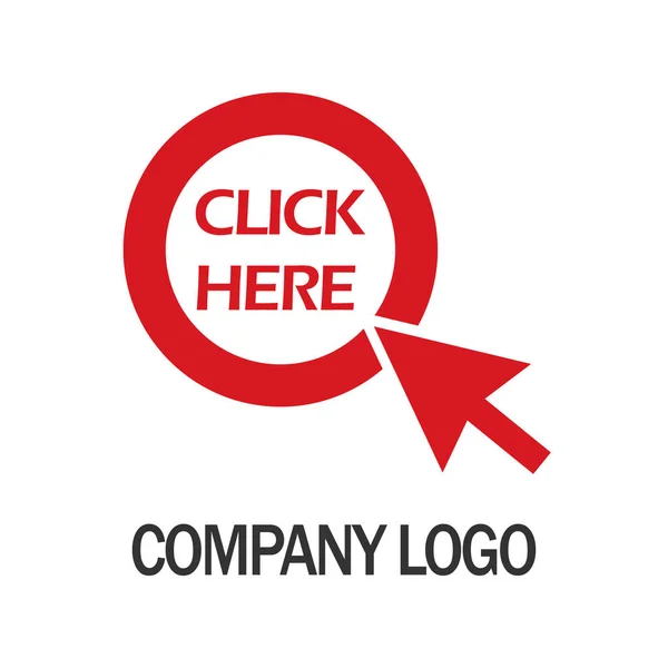 Click here with arrow company logo design template, Business illustration vector icon — Stock Vector