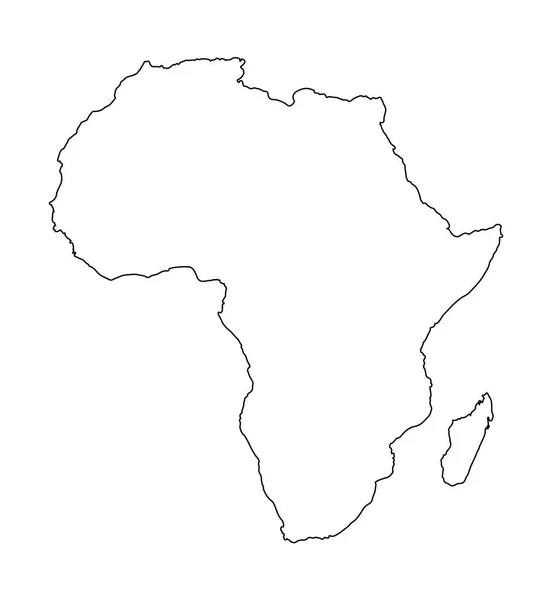 Mapa africano isolado sobre fundo branco. Mapa mundial ilustração vetorial — Vetor de Stock