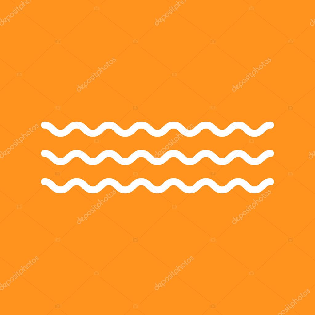 Wave icon vector on color background. Isolated illustration symbol .