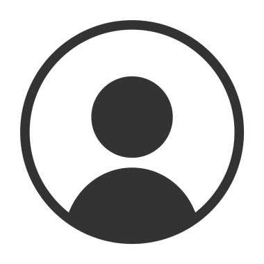 Adam simgesi profil üye kullanıcı. Perconal simge vektör beyaz izole arka planda