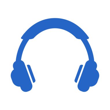 Modern düz kulaklık simgesi üzerinde beyaz artalan izole. Vektör çizim