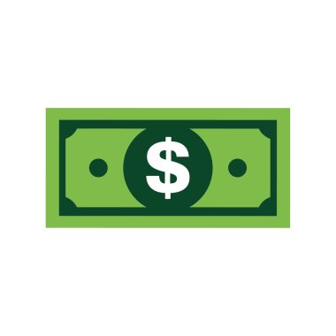 Modern dolar işareti vektör. Beyaz arka plan üzerinde izole kağıt para sembol