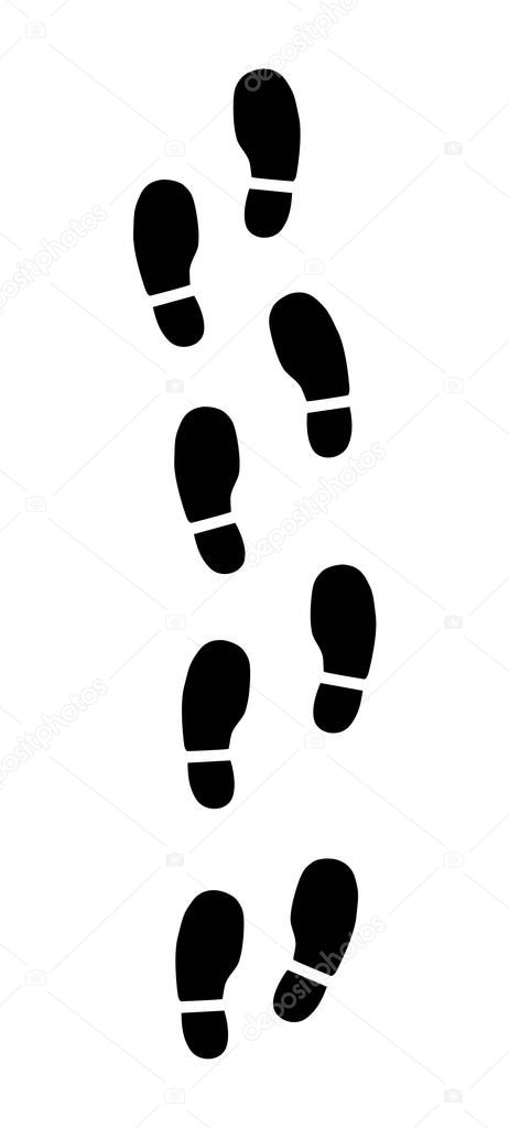 Modern design shoes foot step icon on white background .