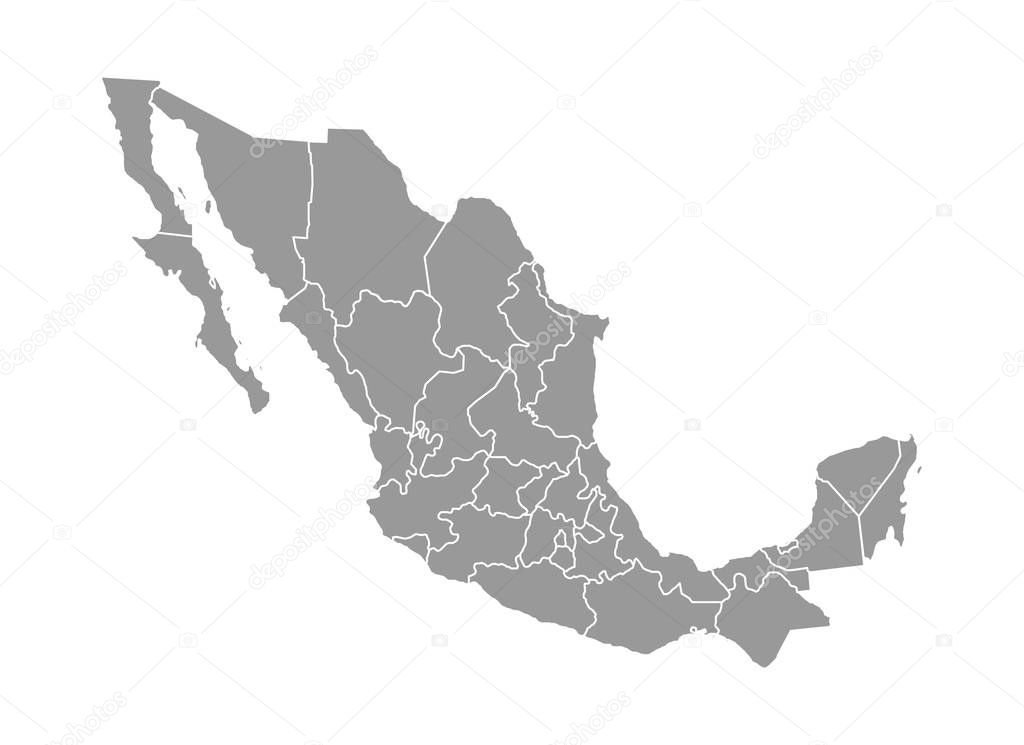 Mexico vector map icon for atlas on white background