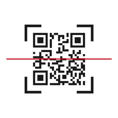 Qr kod simge vektör beyaz arka plan üzerinde izole. Dijital bilgi işareti