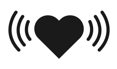 Beyaz arka plan üzerinde izole kalp hızı simgesi. Tasarım vektör şekil