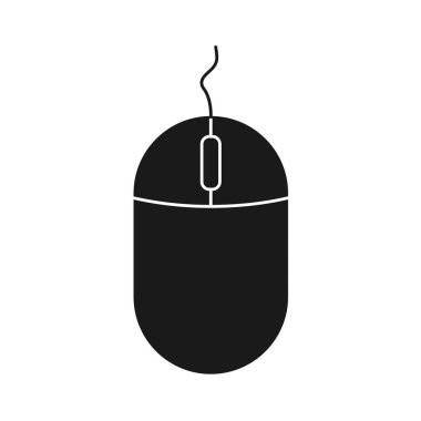 Düz pc fare simgesi beyaz arka plan üzerinde izole. PC alet vektör