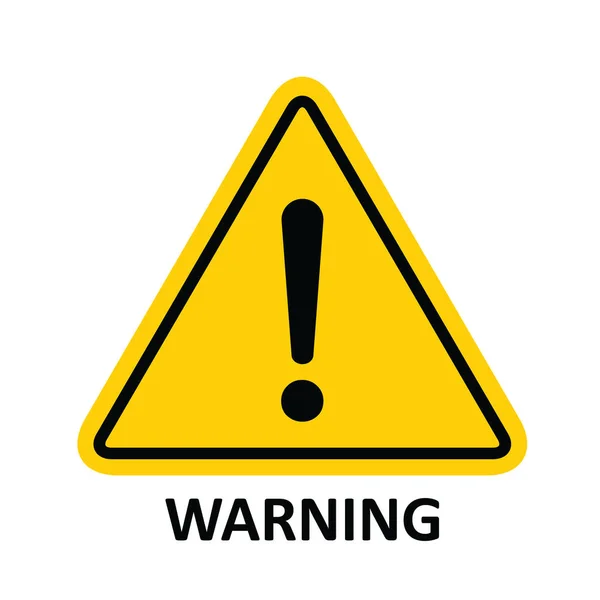Niebezpieczeństwo ostrzeżenie symbol wektor ikona symbol znak płaskie z wykrzyknikiem na białym tle — Wektor stockowy