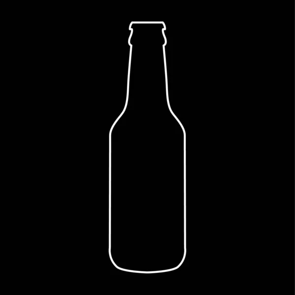 Single flat beer bottle icon isolated on a white background — Stock Vector