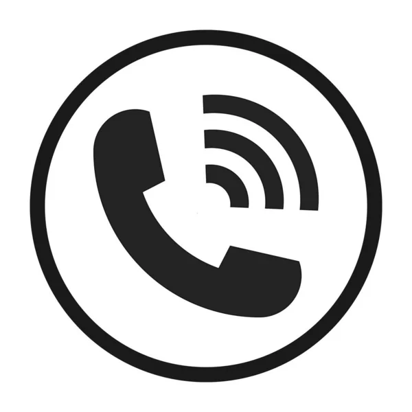 Ícone plana tocando telefone isolado no fundo branco. Ilustração vetorial —  Vetores de Stock