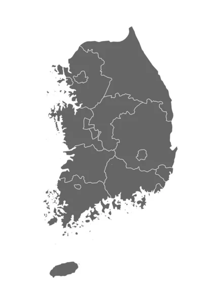 Mapa Corea de la república, Corea del Sur aislado sobre fondo blanco — Archivo Imágenes Vectoriales