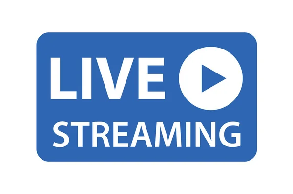 Live Streaming Symbol Vektorsymbol, isoliert auf weißem Hintergrund. Knopf-Videoplayer — Stockvektor