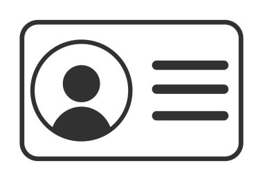 Kimlik kartı, kişisel tanımlama kişi, id Pass Kullanıcı vektör simgesi, sembol