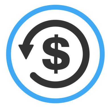 Ters ibraz simgesi simgesi, beyaz arka plan üzerinde izole dönüş para