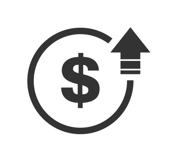 Ícone de aumento de dólar símbolo de custo. Imagem do símbolo vetorial isolada no fundo  . — Vetor de Stock