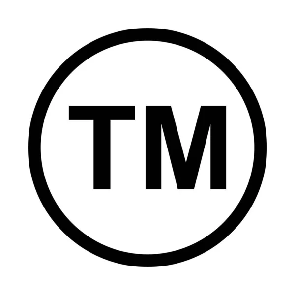 Trade mark icon symbol. TM sign trademark vector black law — Stock Vector