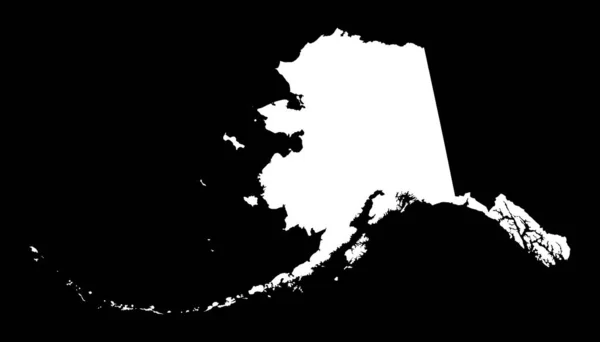 Mapa Aljašky, stát USA. Masivní silueta krajiny v okolí Jednoduchá plochá vektorová ilustrace — Stockový vektor