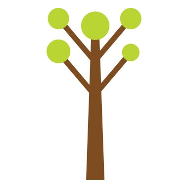 Ağaç simgesi. Orman vektör sembolü. Beyaz arka planda düz Web işareti