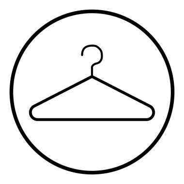 Giysi askısı modern simge vektör beyaz arka plan üzerinde izole. Mağaza simgesi