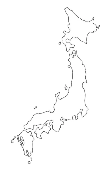 Japon carte, géographie Asie concept de voyage, vecteur de scène terrestre — Image vectorielle