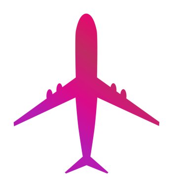 Uçak vektör simgesi. Modern tasarım, sinek seyahat sembolü beyaz arka plan üzerinde