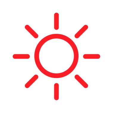 Parlaklık yoğunluğu simgesi. Beyaz arka plan izole vektör sembolü 