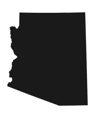 Arizona vector map silhouette. High detailed illustration. United state of America country clipart