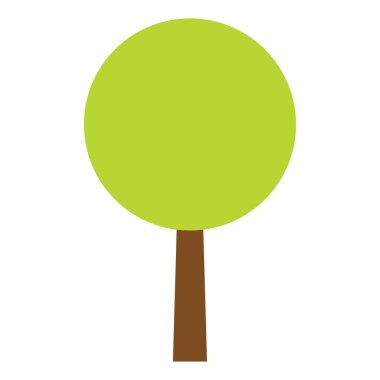 Ağaç simgesi. Orman vektör sembolü. Beyaz arka planda düz Web işareti