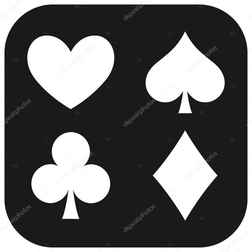 Poker flat icon card suites game and sign symbol logo illustration design .