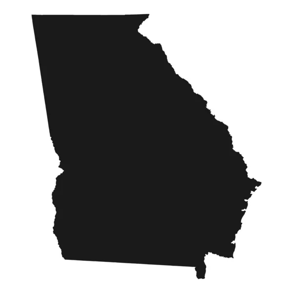 Georgië vectorkaart silhouet. Hoge gedetailleerde illustratie. Verenigde Staten van Amerika land — Stockvector